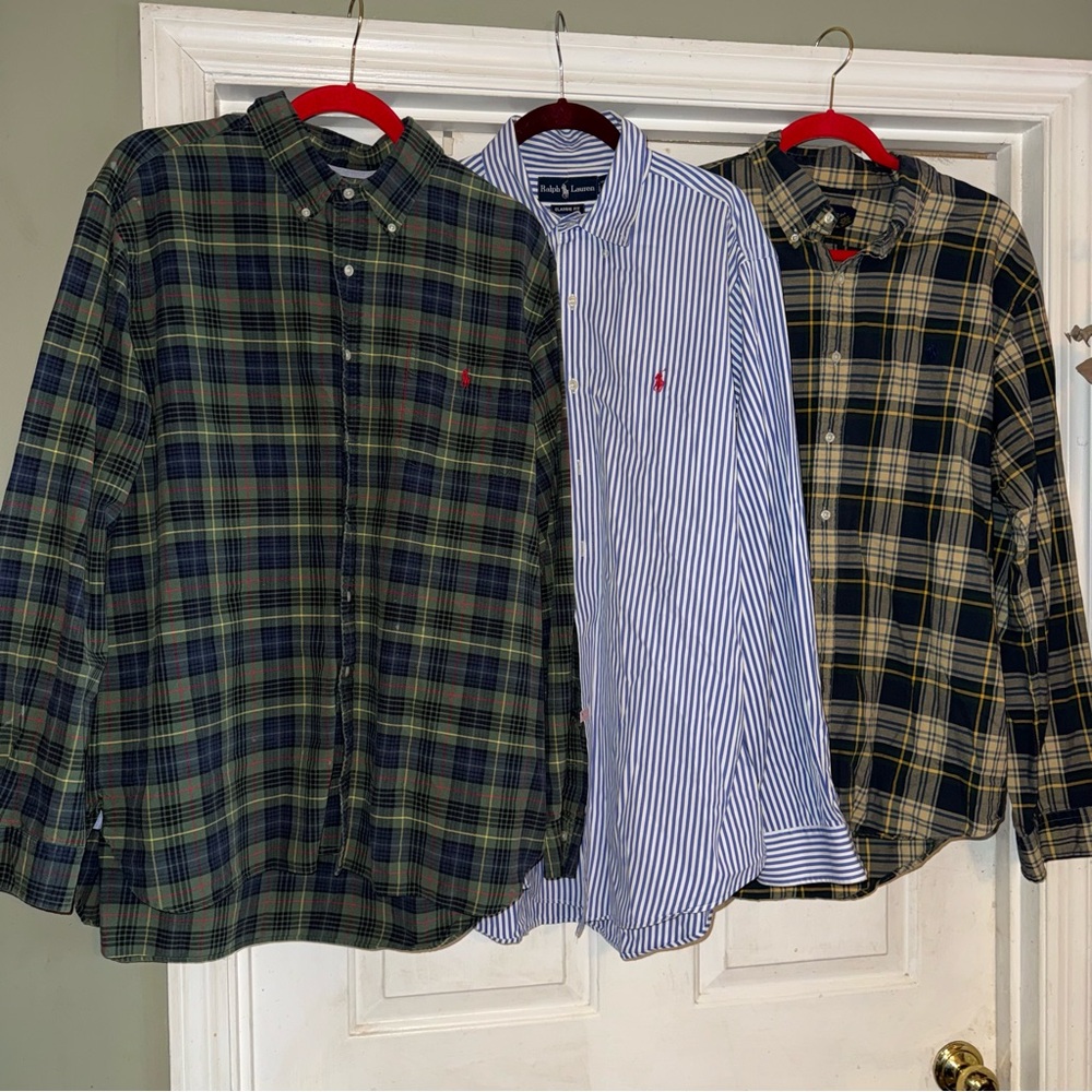 Ralph Lauren Blue Label Plaid and Striped Shirt Set